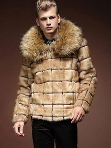 Manteau de qualité en fausse fourrure kaki unicolore