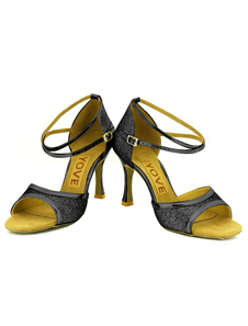 Attrayantes chaussures de latine Paillette à talons aigus courroie ajustable unicolore et bout ouver