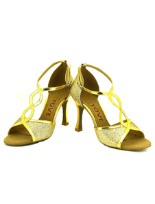 Attrayantes chaussures de latine Paillette à talons aigus courroie ajustable unicolore et bout ouver