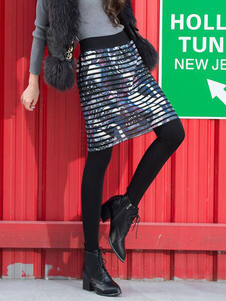 Fabuleux leggings pour femmes mode en polyester noirs avec rayure