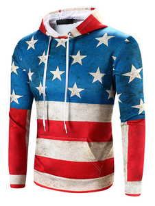 Sweat modeste en coton mélangé bleu impression