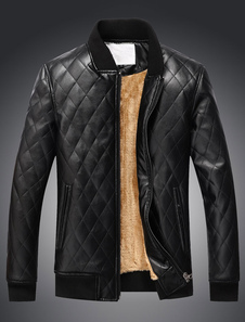 Veste homme en simili cuir col montant