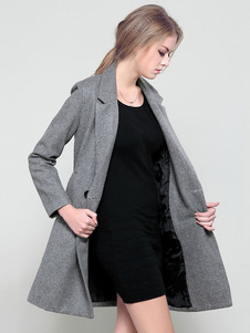 Magnétique manteau unicolore avec bouton thermique revers cranté