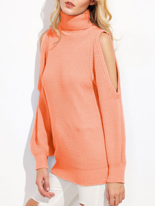 Doux pull pour femme casual bleu ciel clair unicolore creusé détail épaules ouvertes manches casaque