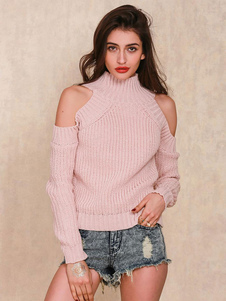 Populaire pull-over féminin mode vert forêt unicolore creusé détail épaules ouvertes manches casaque