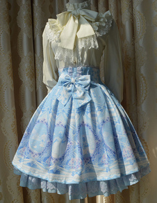 Jupe lolita excellente Harajuku Fashion en chiffon impression à volants