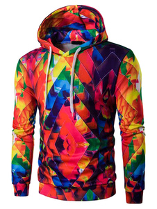 Sweat populaire en coton mélangé rouge impression imprimé fleuri