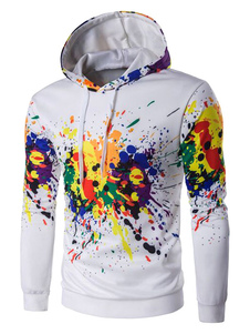 Sweat populaire en coton mélangé blanc impression imprimé fleuri