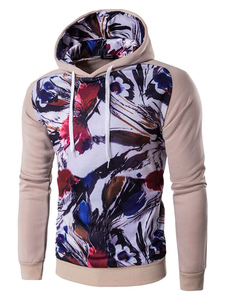 Sweat populaire en coton mélangé kaki impression imprimé fleuri