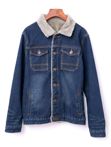 Blouson sublime en denim bleu unicolore avec poches