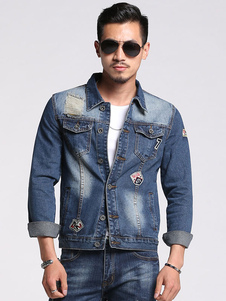 Veste charmante en denim bleu avec poches