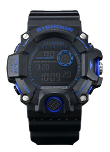 Montre homme rond avec bouton chronographe