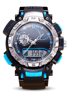 Montre homme rond avec bouton calendrier