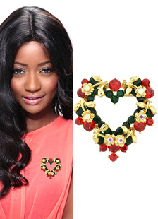 Noël broches alliage Chic coeur femmes forme broches broche