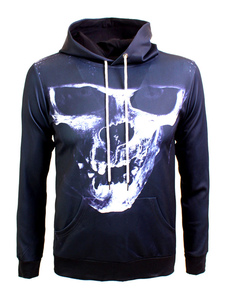 Sweat populaire en coton bleu marine foncé impression