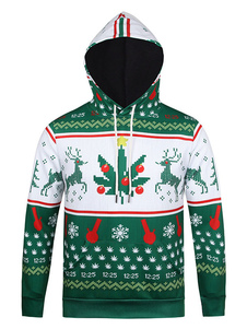 Sweat confortable en coton vert impression