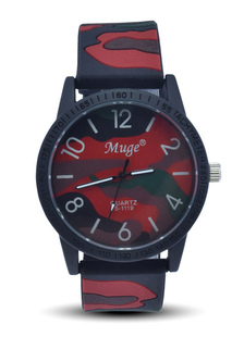 Montre homme rond avec bouton
