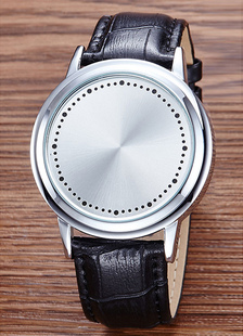 Montre homme rond avec boucle LED