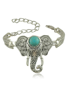 Bracelet fabuleux métallique bohémien Pendentif Éléphant fermoir homard