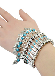 Bracelet fabuleux métallique bohémien avec frange fermoir de verrou