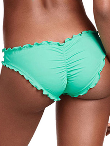 Fascinant beau bikini mode en coton unicolore plissé froissé pour jeune