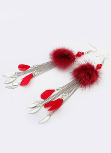 Cerceau fascinantes de plume bohémiennes pendentif feuille