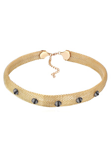 Unique collier métallique style européen Cristal