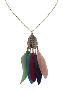 Unique collier de plume style européen avec frange
