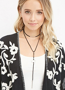 Unique collier en velours côtelé style européen