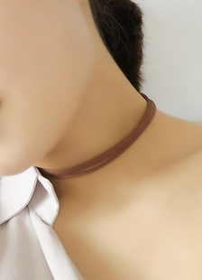 Délicat collier en suède mode multicouche