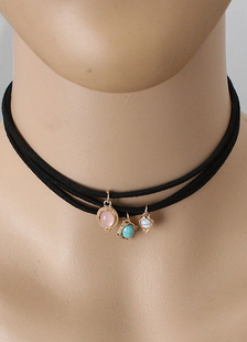 Doux collier en suède style éthnique