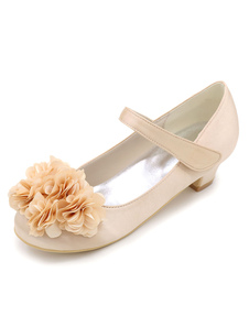 Chaussures de cortège enfant Mary Janes à bout rond en satin