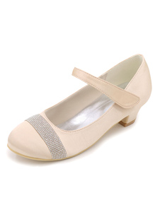 Chaussures de cortège enfant Mary Janes à bout rond en satin