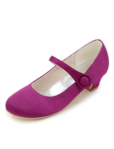 Chaussures de cortège enfant Mary Janes à bout rond en satin