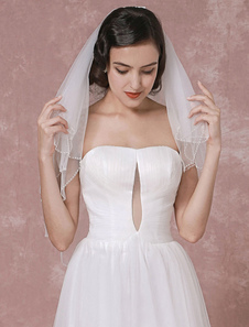 Voile de mariée mariage dualiste voile Tulle bord perlé