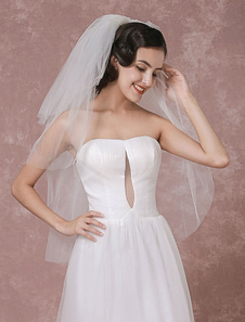 Voile 3 couches en tulle forme de cascade