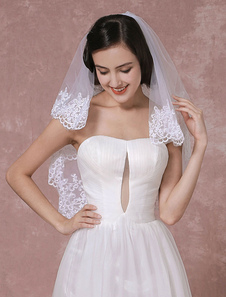 Voile 2 couches en tulle avec dentelle classique