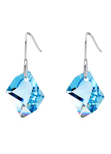 Boucles d'oreilles Cerceau de mariage métallique Mauve Cristal