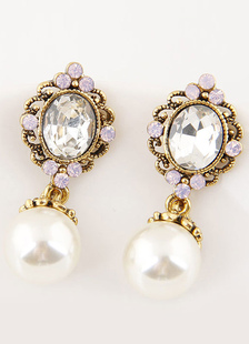 Boucles d'oreilles Cerceau de fête métallique vert clair Verre