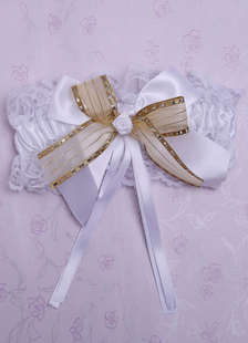 Dentelle jarretière de mariée blanc fleur Big Bow Satin mariage jarretière