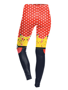 Magnétique caleçon féminin rouge casual en polyester impression imprimé fleuri