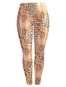 Magnétique caleçon féminin casual en polyester à motif léopard imprimé fleuri