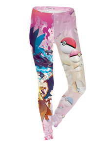 Charmant leggins pour femmes rose clairs casual en polyester impression imprimé fleuris