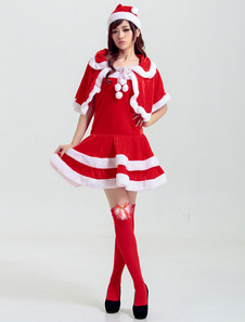 Attrayant costume rouge en polyester bicolore