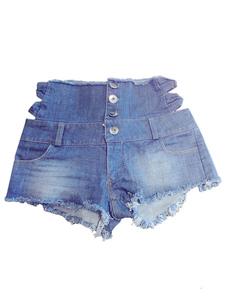 Club bleu Shorts taille haute Chic Denim pour femmes