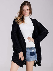 Cardigan populaire mode jaune unicolore avec tricot vêtements journaliers manches longues