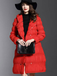 Adorable manteau en spandex unicolore avec bouton vêtements journaliers à capuche