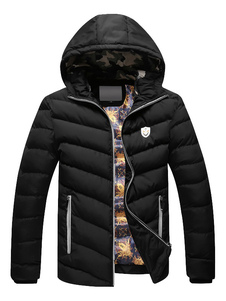 Puffer veste matelassée à capuchon manches longues chaud manteau pour hommes d’hiver