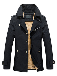 Bordée de manches longues Cuff bracelet chaud manteau Trench-Coat masculine d’hiver