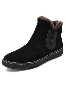 Boots homme de qualité en cuir poncé unicolore